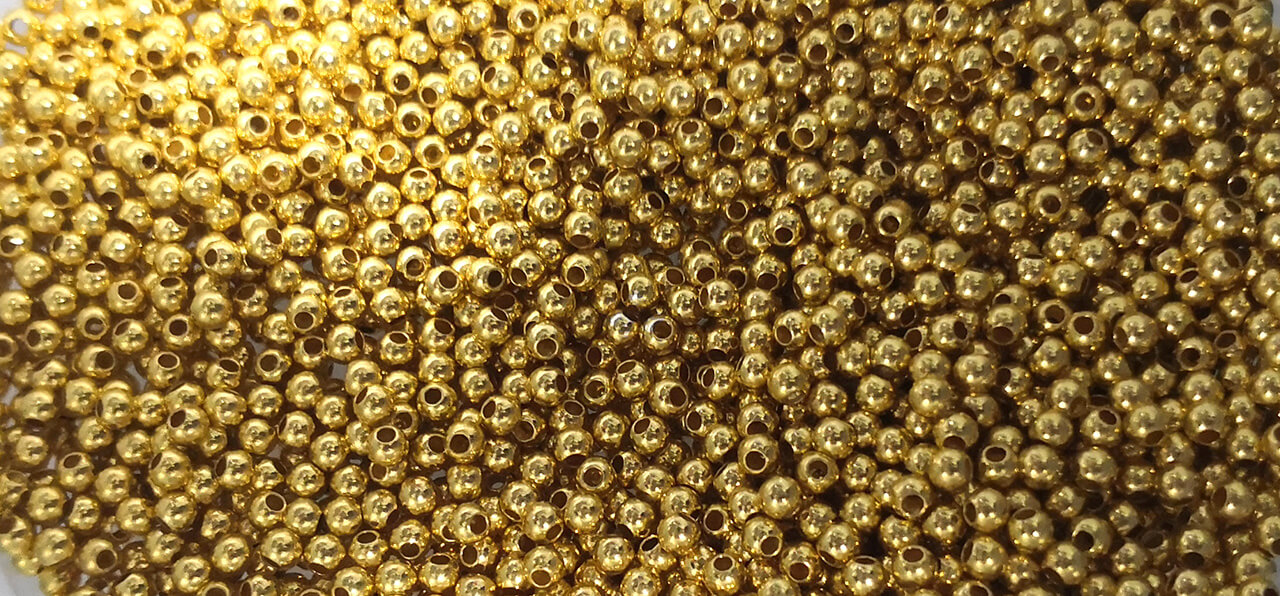 Gold spherical beads Jewelry Hollow Bead Production Solution